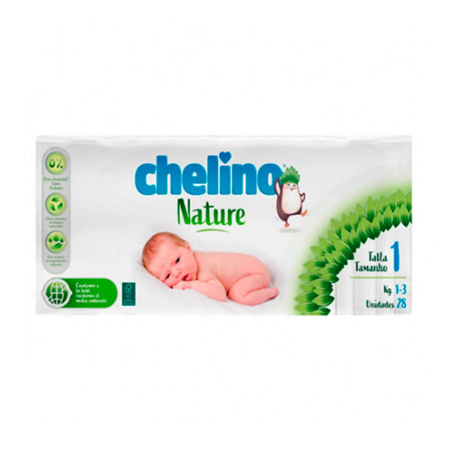 PAÑAL INFANTIL CHELINO NATURE TALLA 1 28 UNIDADES