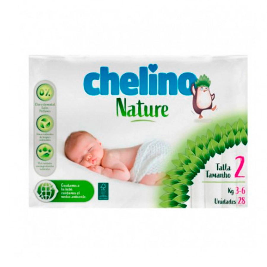PAÑAL INFANTIL CHELINO NATURE TALLA 2 28 UNIDADES