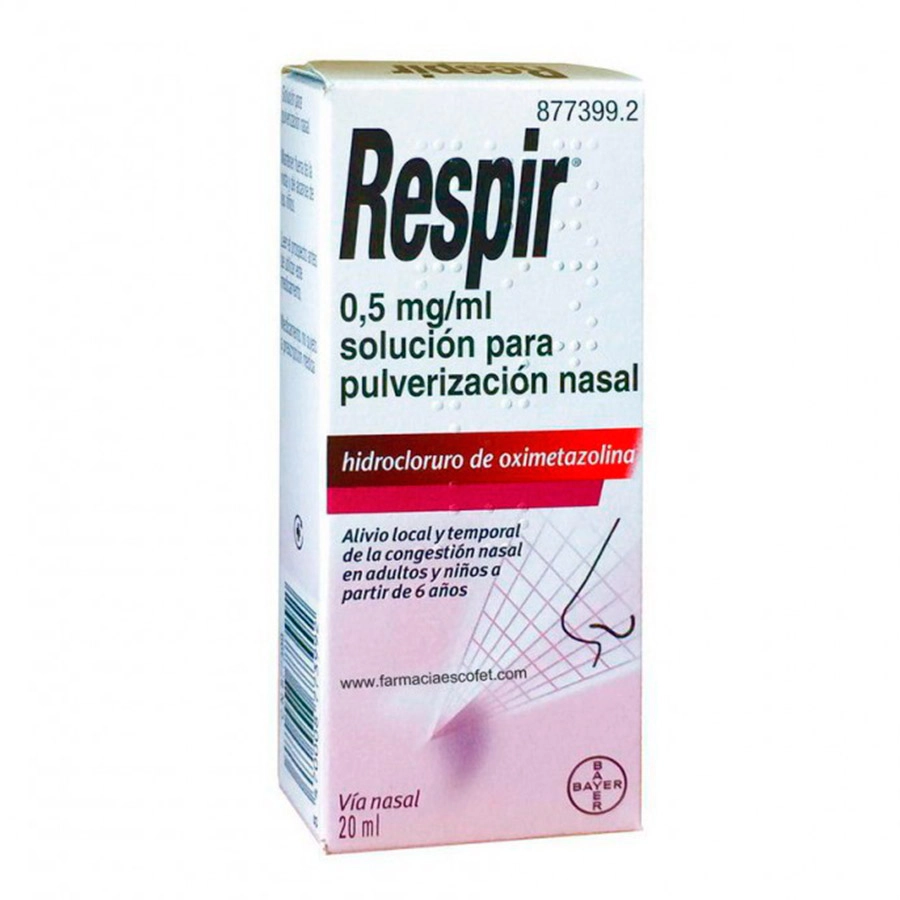 RESPIR 0,5 MG/ML SOLUCION PARA PULVERIZACION NASAL 1 FRASCO 20 ML + BOMBA PULVERIZADORA