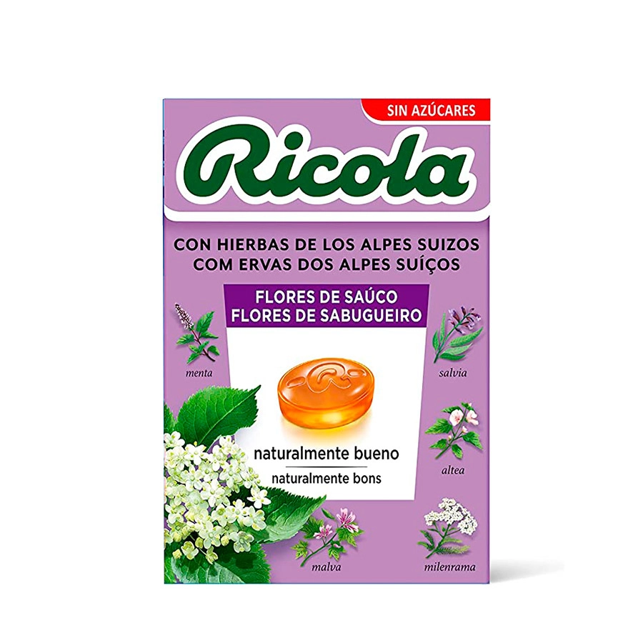 RICOLA CARAMELOS SIN AZUCAR  1 ENVASE 50 G SABOR FLOR DE SAUCO