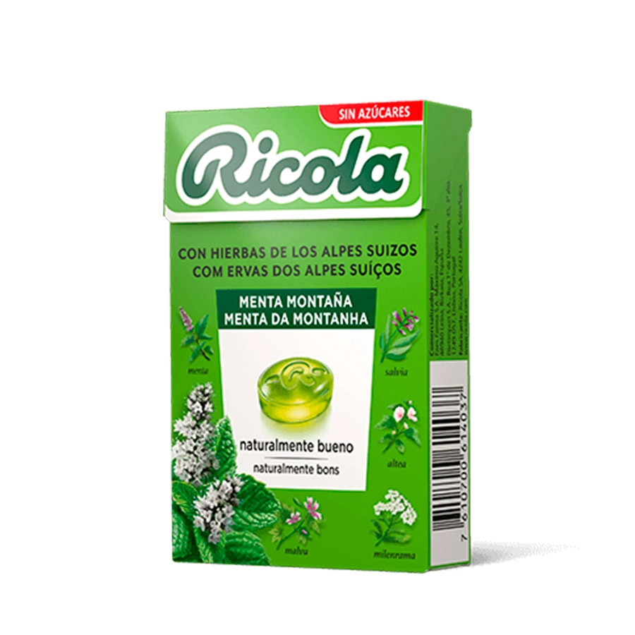 RICOLA CARAMELOS SIN AZUCAR  1 ENVASE 50 G SABOR MENTA MONTAÑA