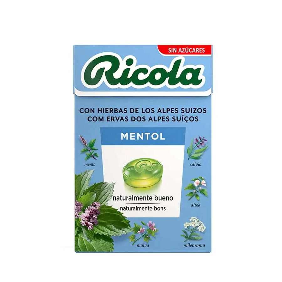 RICOLA CARAMELOS SIN AZUCAR  1 ENVASE 50 G SABOR MENTOL