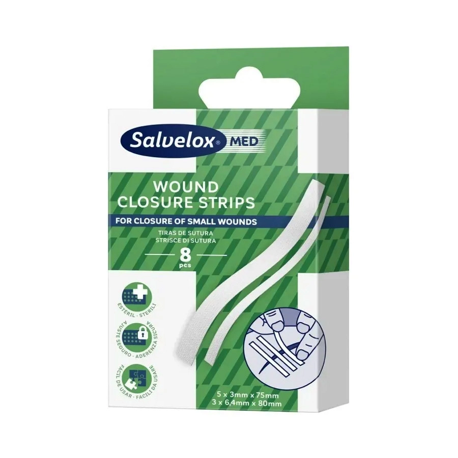 SALVELOX MED WOUND CLOSURE STRIPS  8 TIRAS DE SUTURA