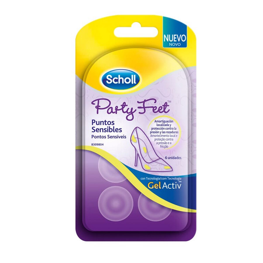 SCHOLL PARTY FEET PUNTOS SENSIBLES CON TECNOLOGIA GELACTIV 6 UNIDADES