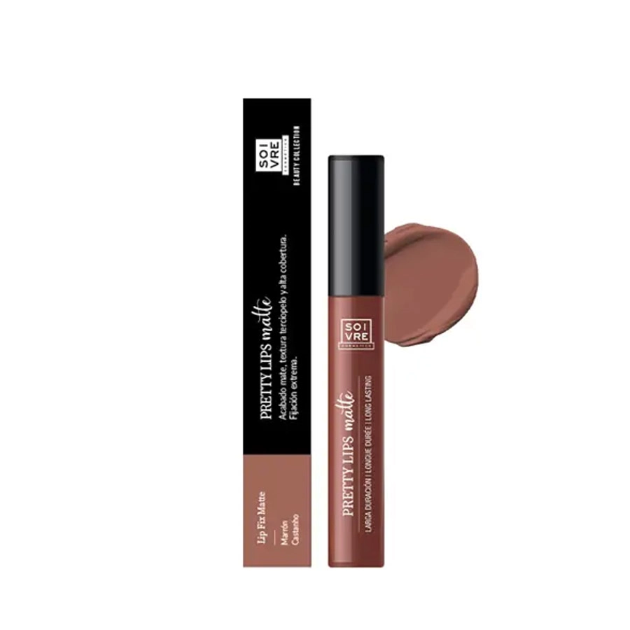 SOIVRE COSMETICS LIP FIX MATTE BEAUTYCOLLECTION  1 ENVASE 5 ML BROWN