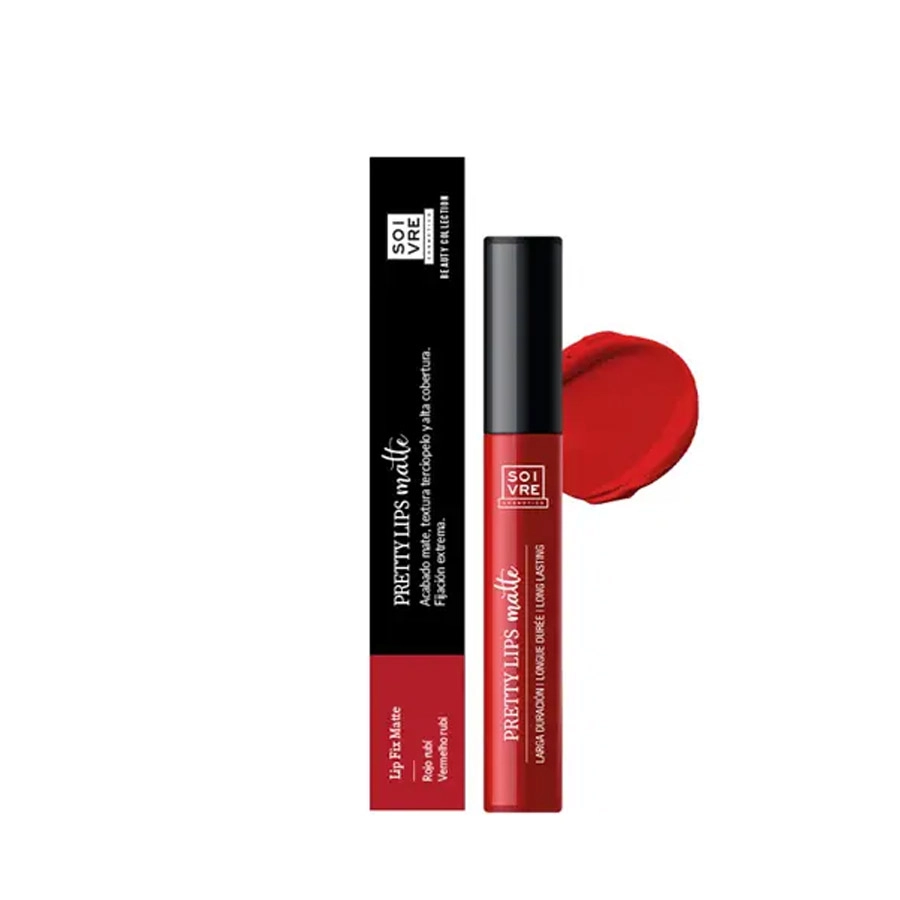 SOIVRE COSMETICS LIP FIX MATTE BEAUTYCOLLECTION  1 ENVASE 5 ML RUBY RED