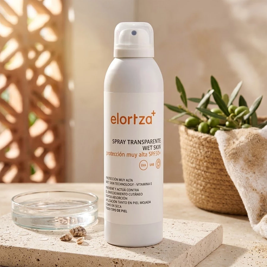 SPRAY TRANSPARENTE WET SKIN FOTOPROTECTOR SPF50+ ELORTZA BOTIKA 200ML