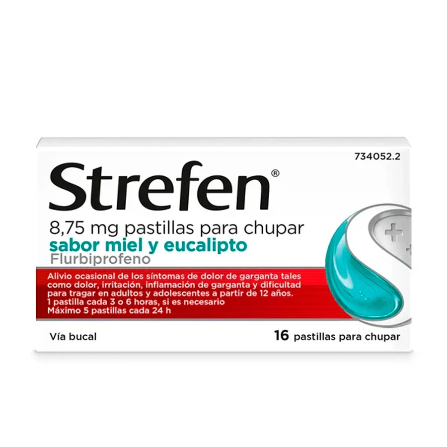 STREFEN 8,75 MG 16 PASTILLAS PARA CHUPAR (SABOR MIEL Y EUCALIPTO)