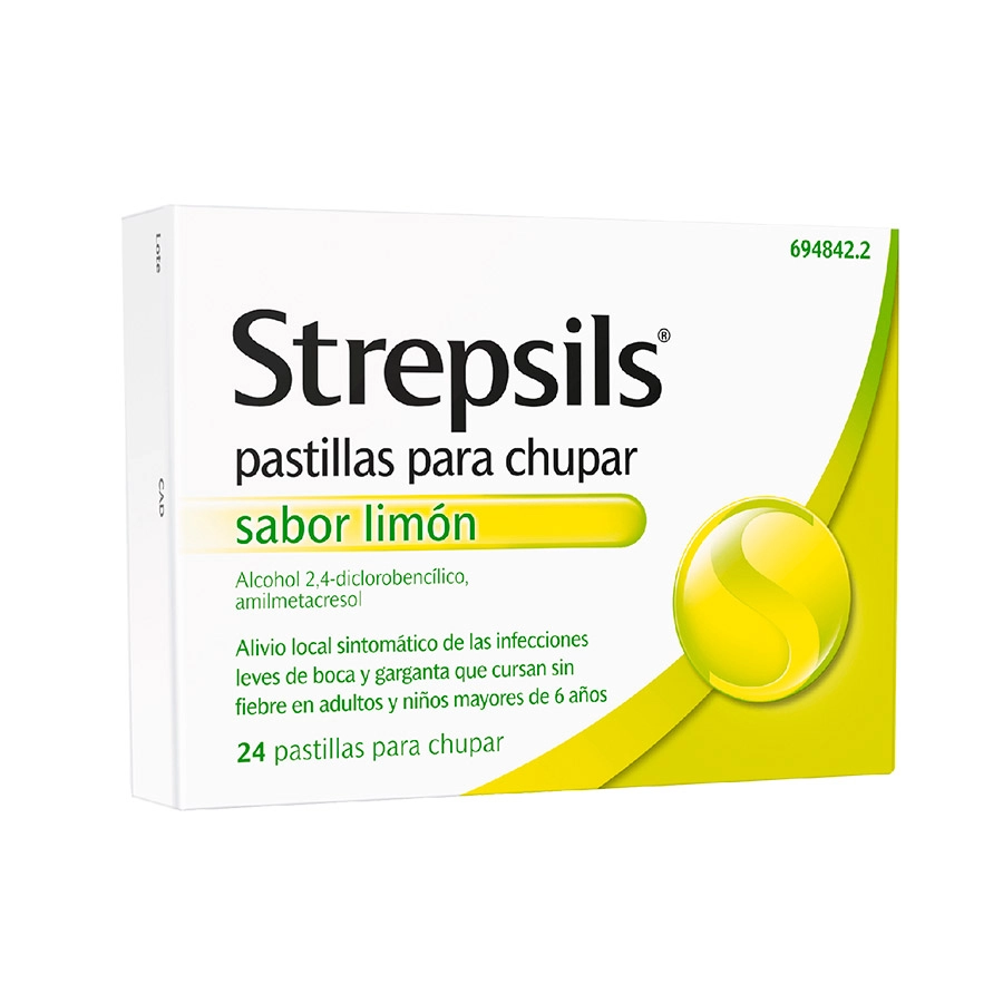 STREPSILS 24 PASTILLAS PARA CHUPAR (SABOR LIMON)