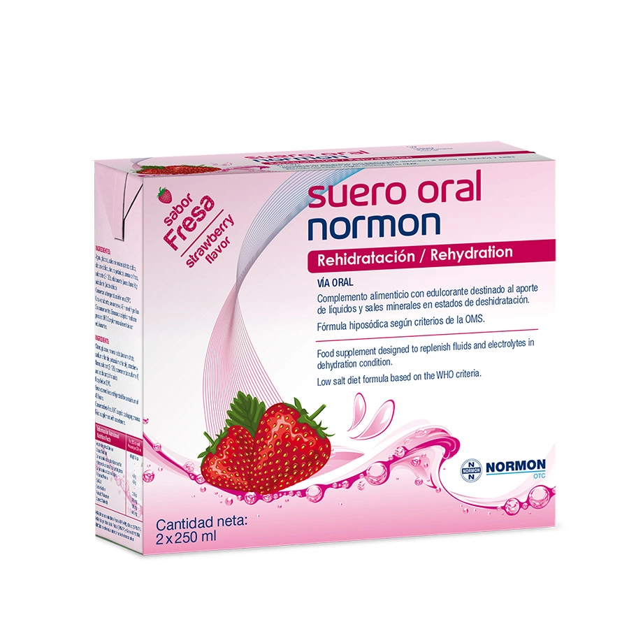SUERO ORAL NORMON PACK  2 BRIKS 250 ML SABOR FRESA