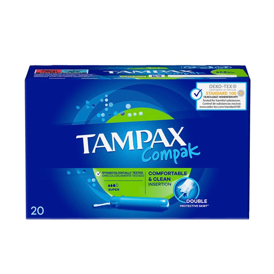 TAMPAX COMPAK TAMPON 100%ALGODON  20 UNIDADES SUPER