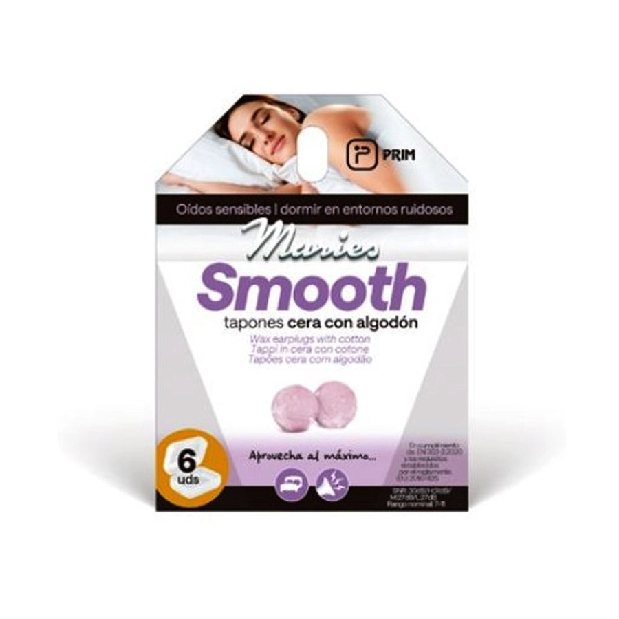TAPONES OIDOS CERA ALGODON MARIES SMOOTH 6 UNIDADES
