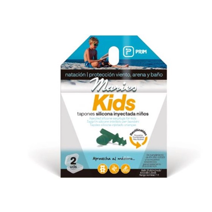 TAPONES OIDOS SILICONA MARIES KIDS 2 UNIDADES CON APLICADOR NIÑO