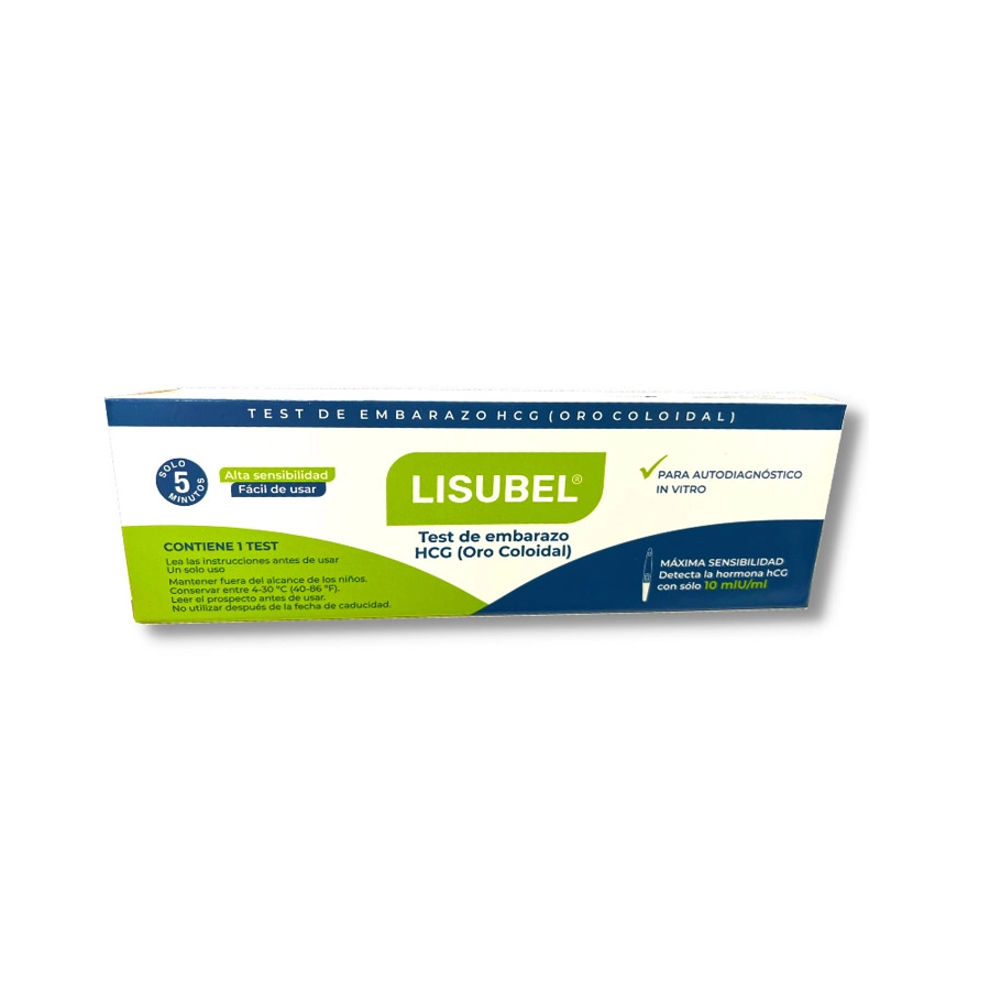 TEST EMBARAZO HCG ORO COLOIDAL LISUBEL 1 UNIDAD