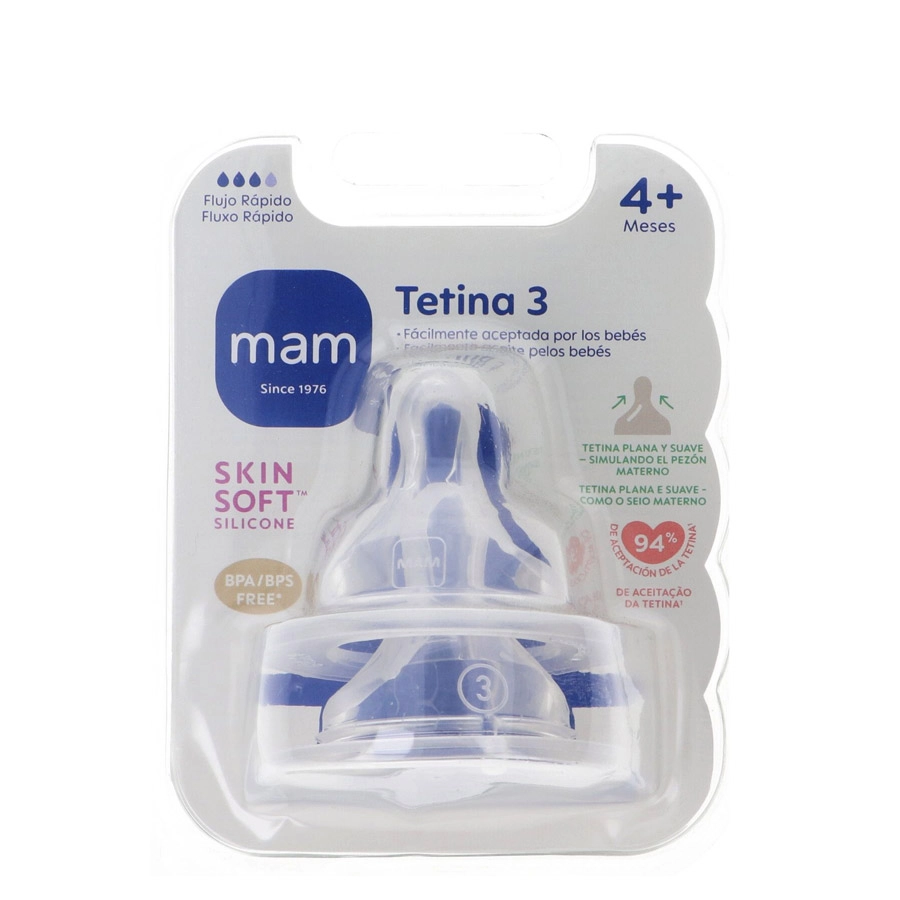 TETINA SILICONA FLUJO RAPIDO MAM TEAT 3 +4 MESES
