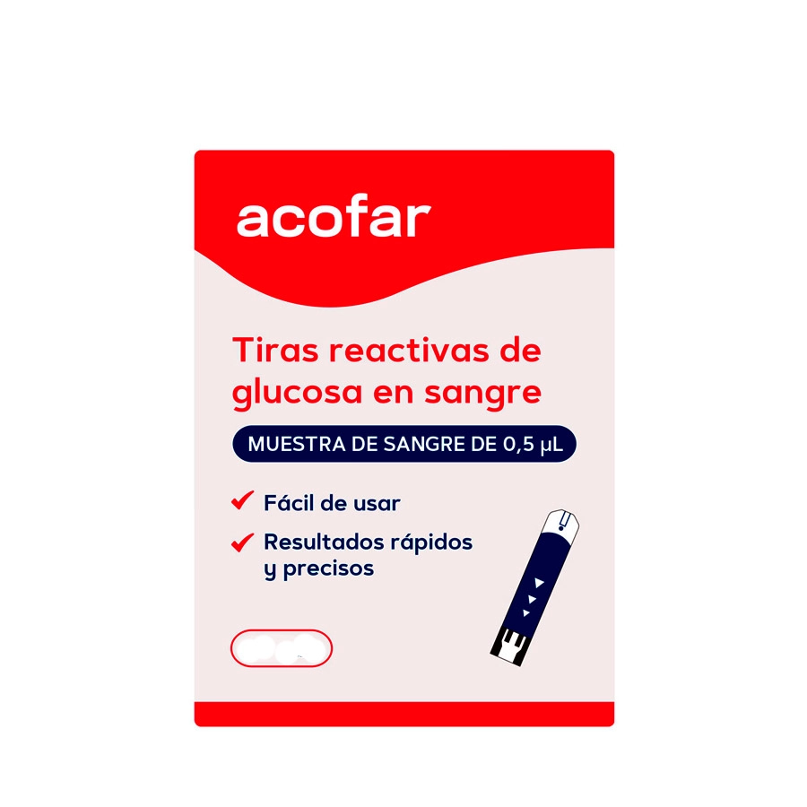 TIRAS REACTIVAS GLUCEMIA ACOFAR 50 UNIDADES
