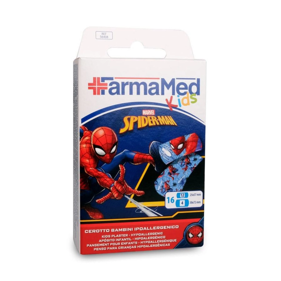 TIRITAS SURTIDAS INFANTILES SPIDERMAN 16 UNIDADES FARMAMED