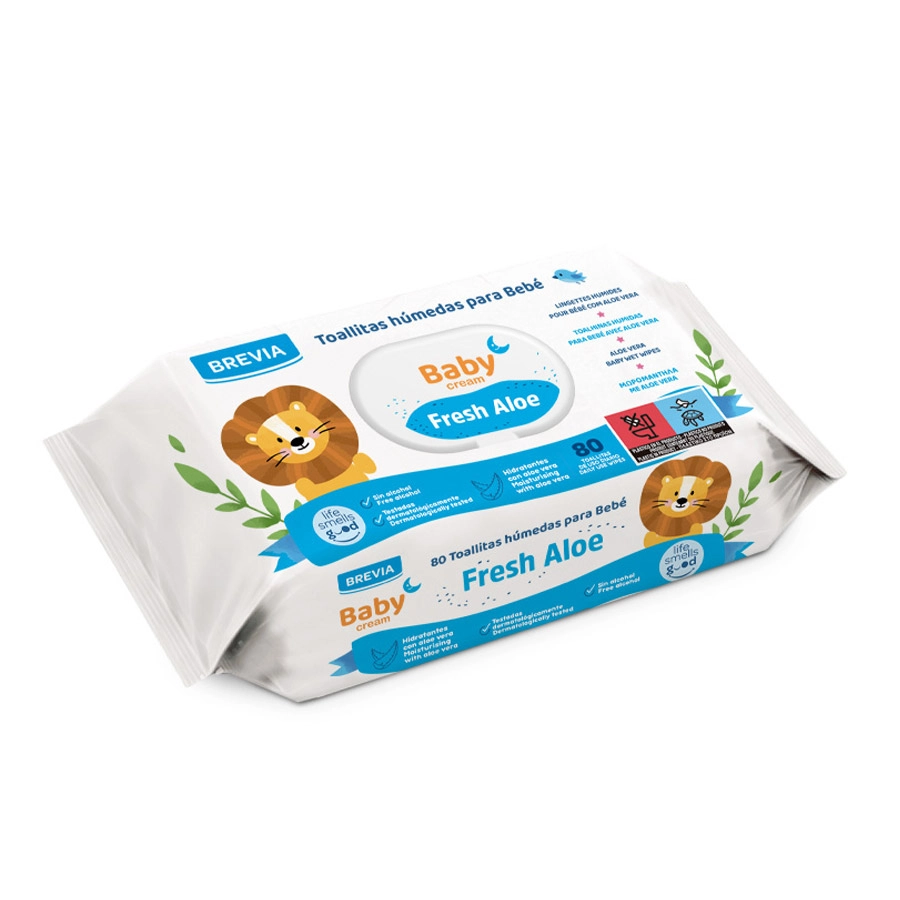 TOALLITAS HUMEDAS BABY CREAM BREVIA 80 UNIDADES