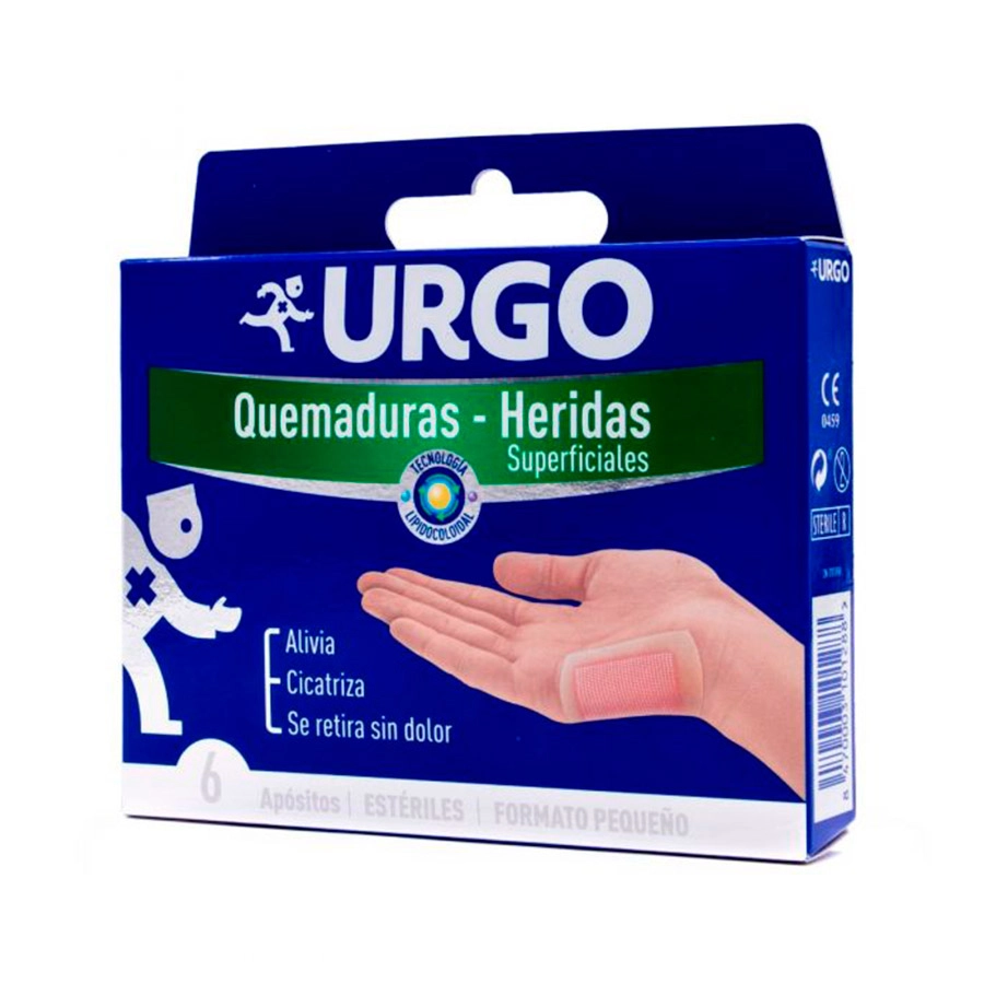 URGO QUEMADURAS HERIDAS SUPERFICIALES  6 APOSITOS FORMATO PEQUEÑO