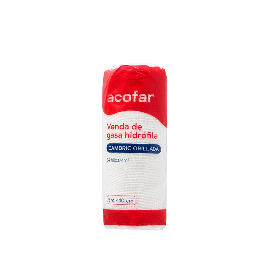 VENDA DE GASA HIDROFILA CAMBRIC ACOFAR 1 UNIDAD 5 M X 10 CM